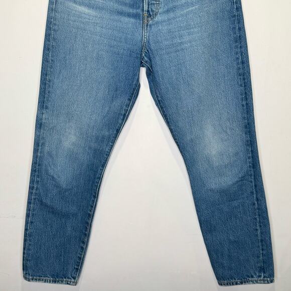 Levi’s Wedgie Straight Fit Denim High Rise Button Fly Jeans Medium Wash - Picture 5 of 13